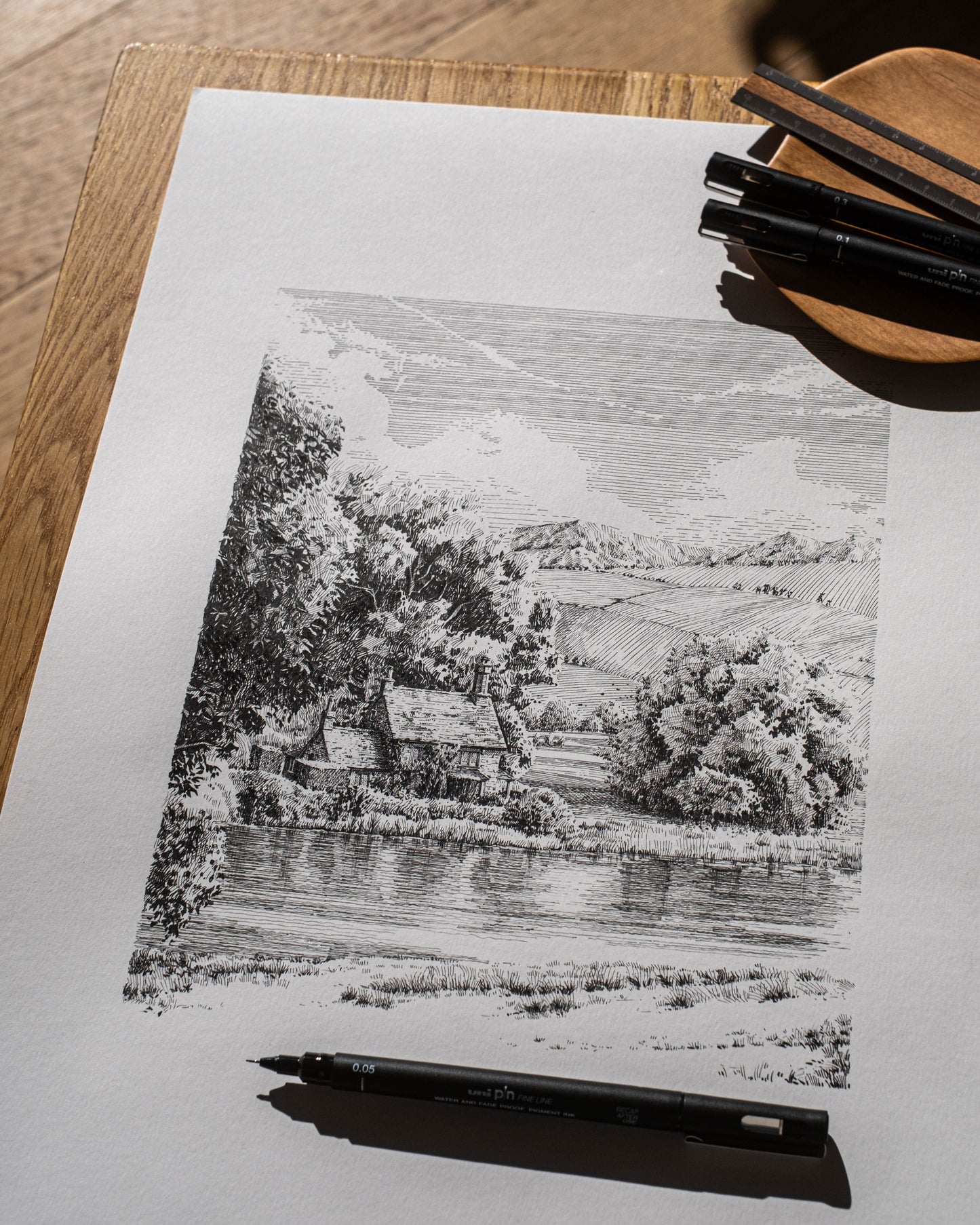 Cottage by the River, Wiltshire - Original