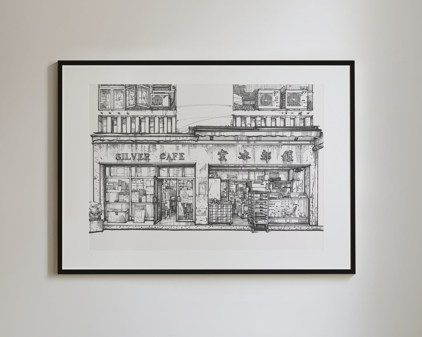 Silver cafe Hong Kong - Original Original drawing