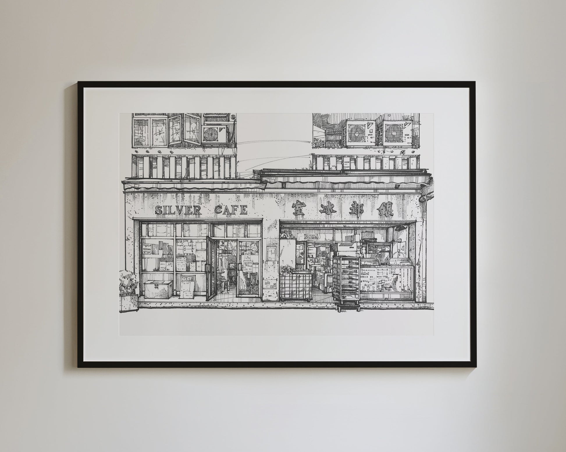 Silver cafe Hong Kong - Original Original drawing