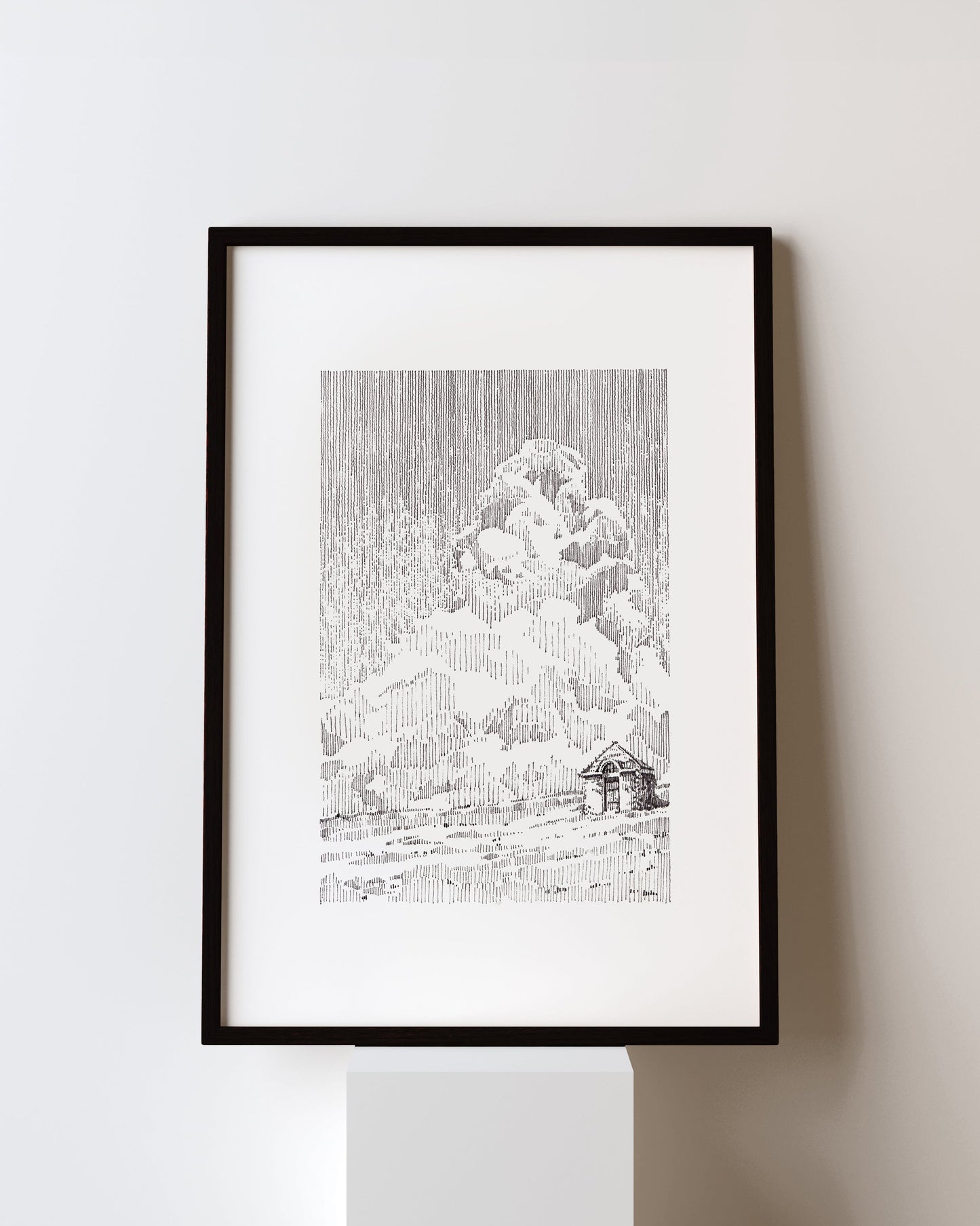 Big cloud and house - Original Original drawing