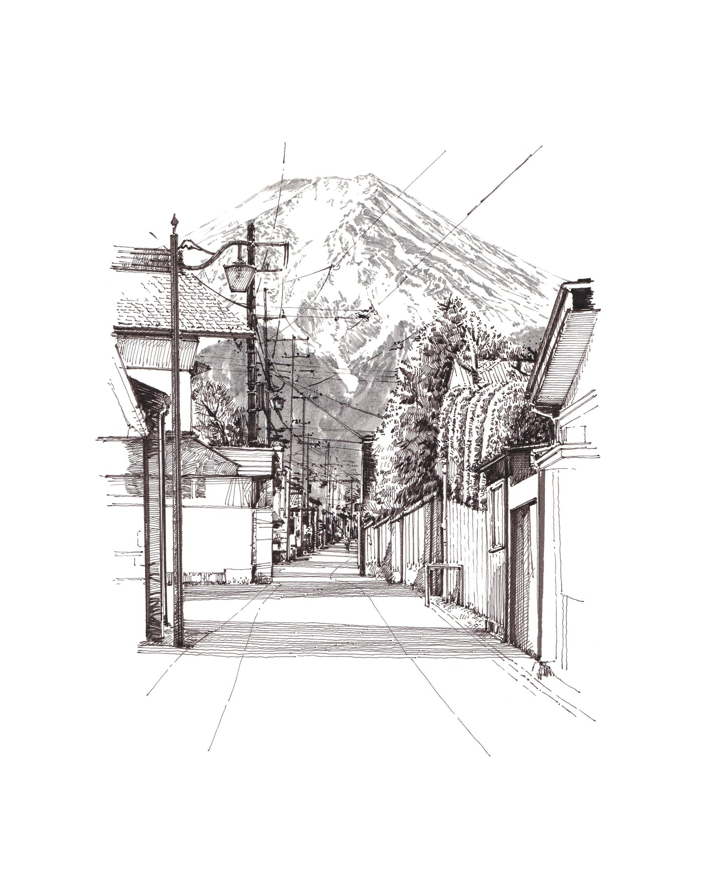 Japan Mt Fuji - Original Original drawing