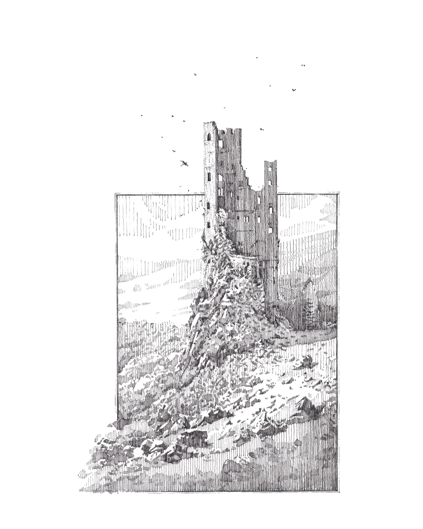Ruined castle - Original Original drawing