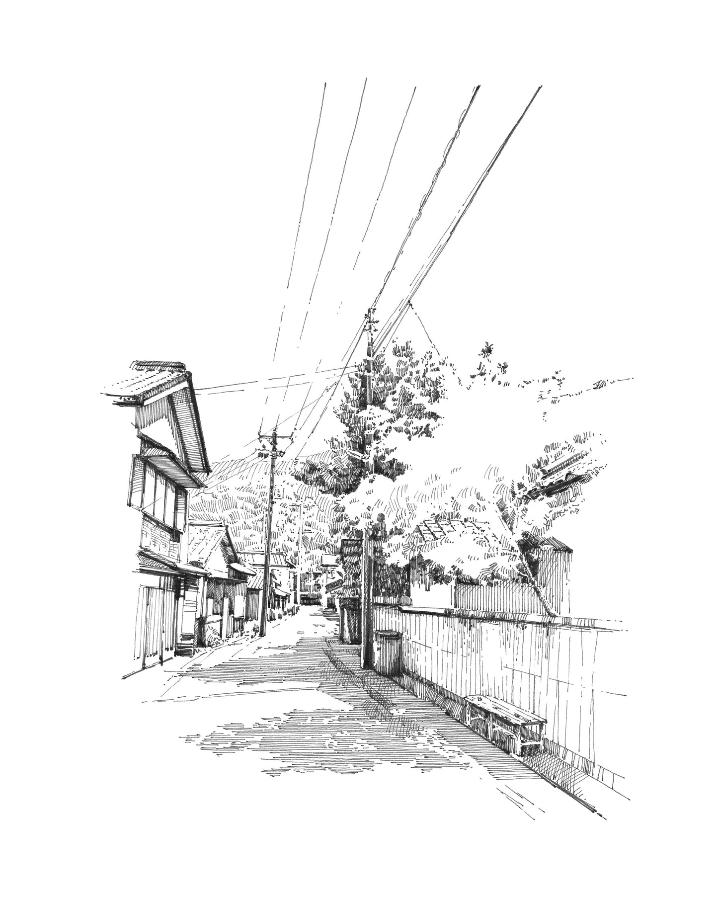 Japan street view - Original Original drawing