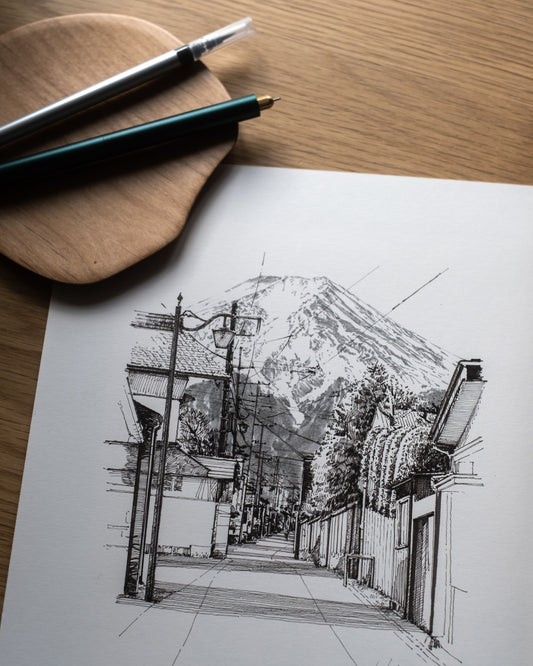 Glimpse of Mt. Fuji - Original