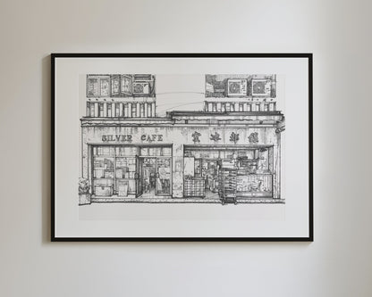 Silver cafe Hong Kong - Original Original drawing