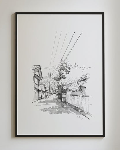 Japan street view - Original Original drawing