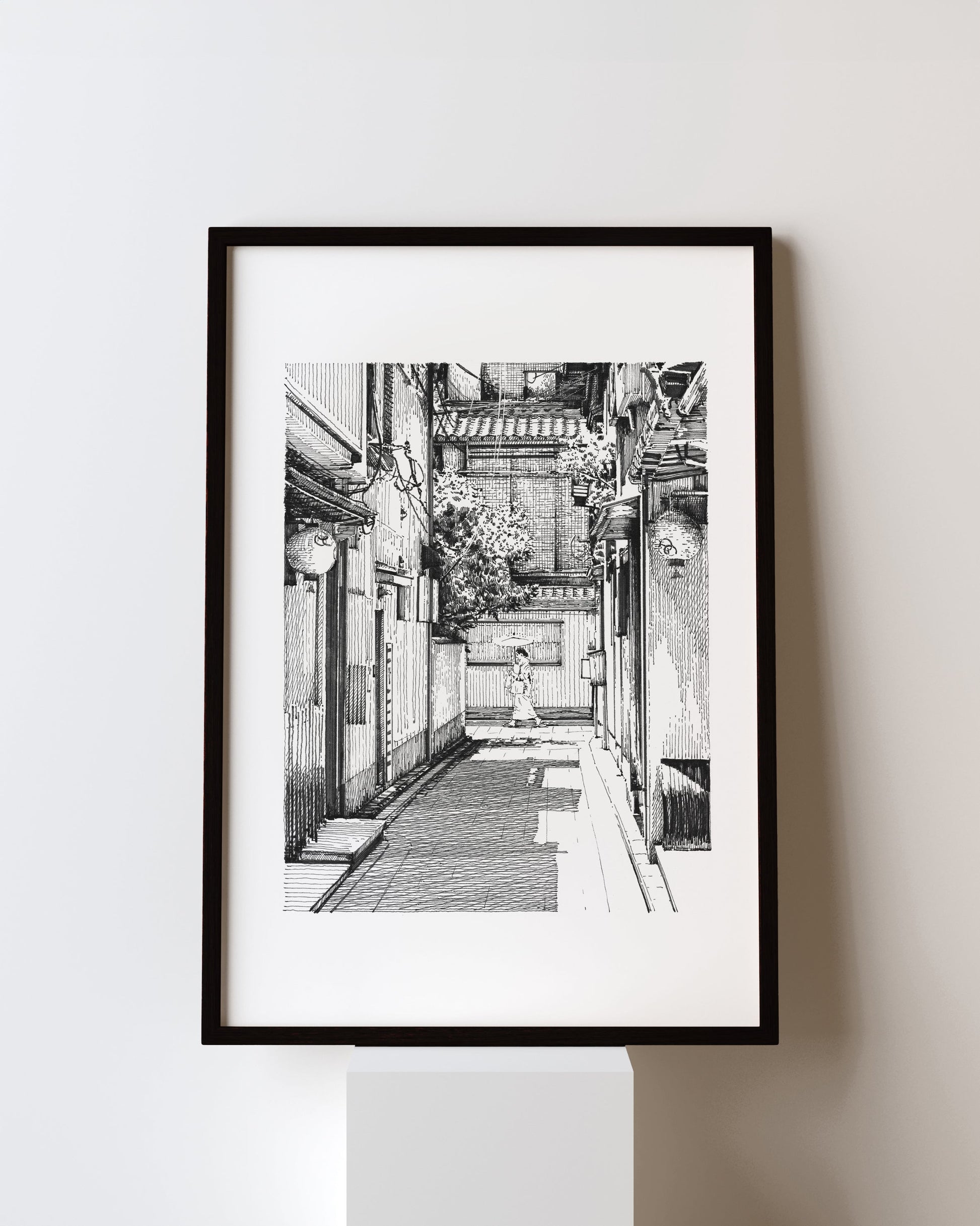 Japan village street - Original Original drawing
