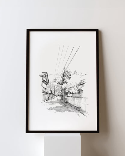 Japan street view - Original Original drawing