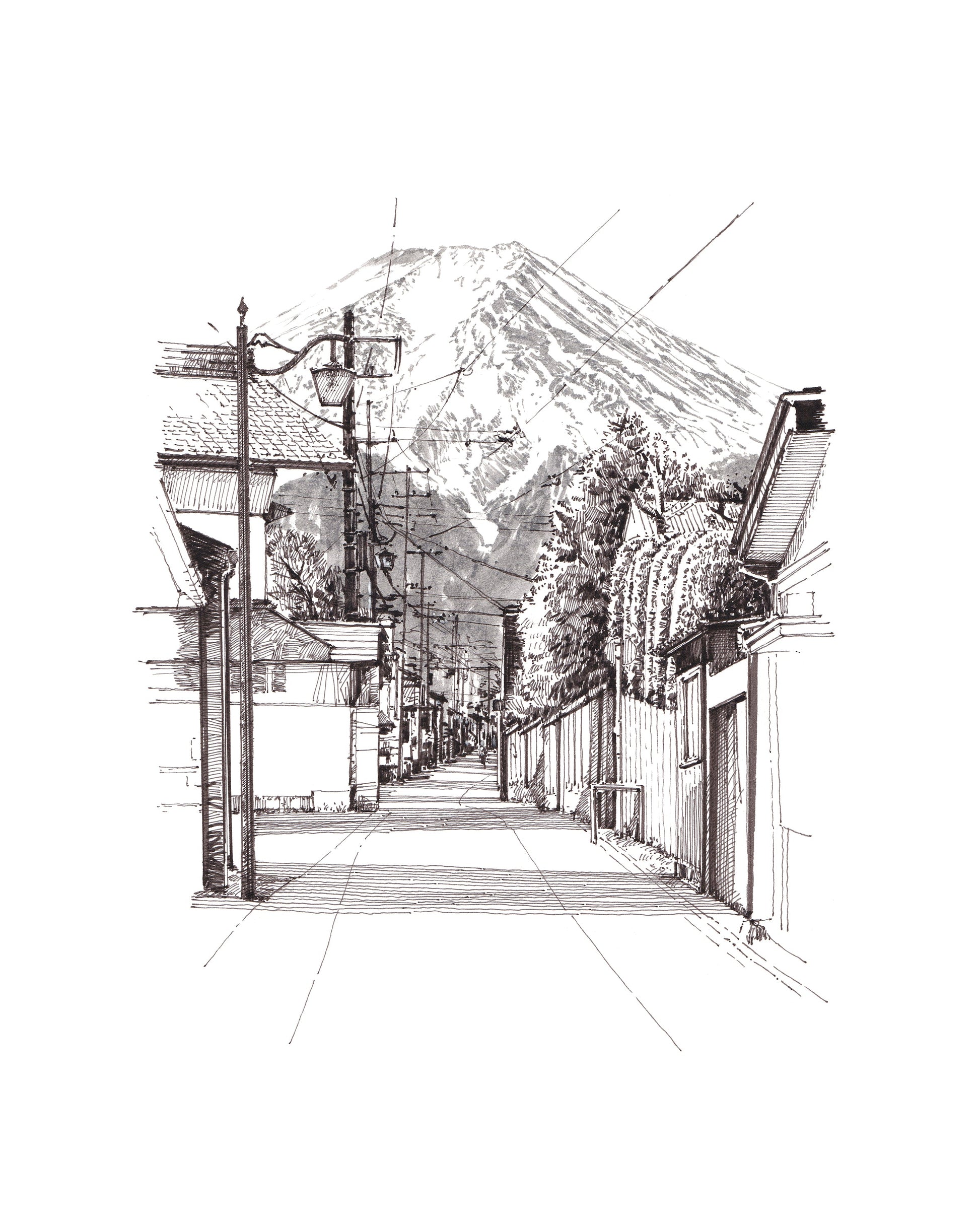 Japan Mt Fuji - Original Original drawing
