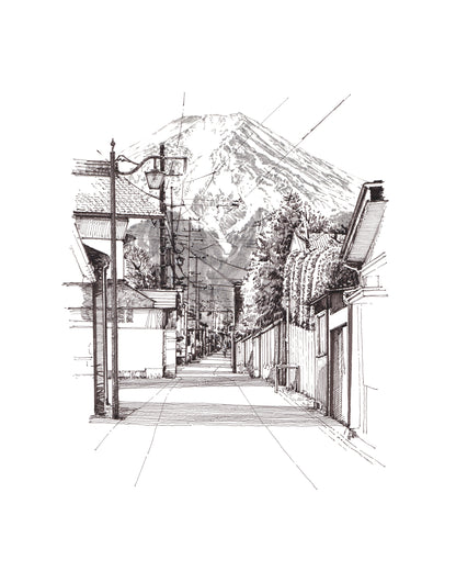 Japan Mt Fuji - Original Original drawing