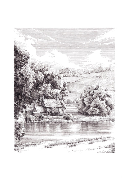 Cottage by the River, Wiltshire - Original